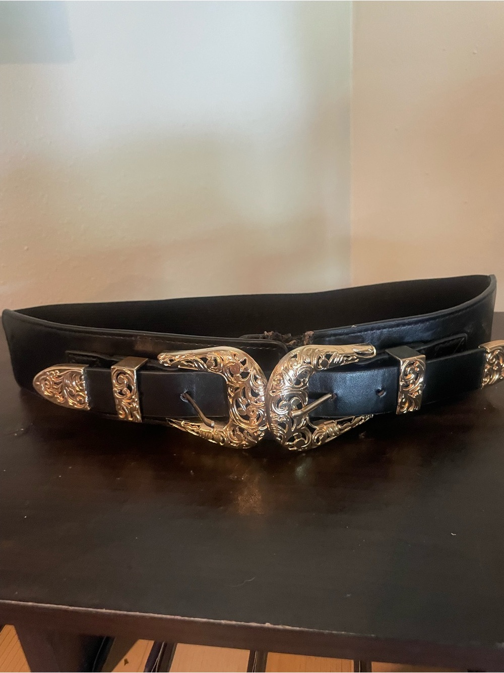 Western Double-Buckle Dress Belt - Picture 2 of 6